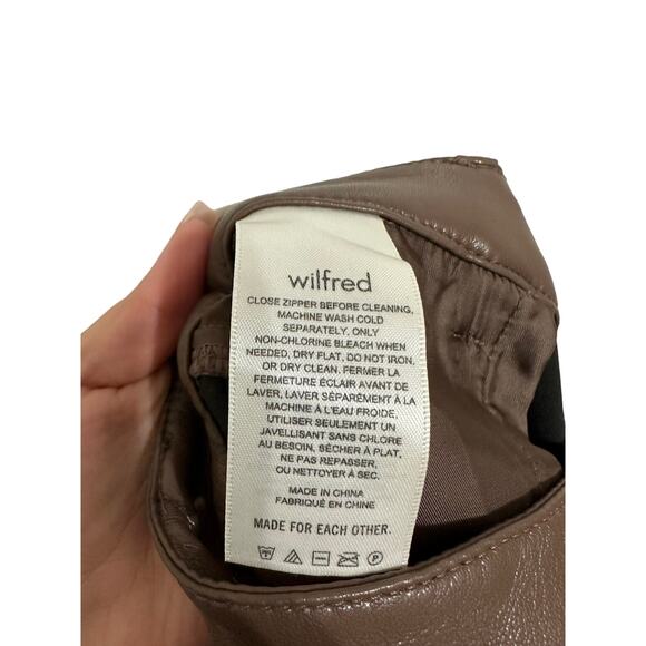Wilfred The Melina Pant High-waisted Vegan brown Leather pants size 6 $148 - Picture 4 of 6